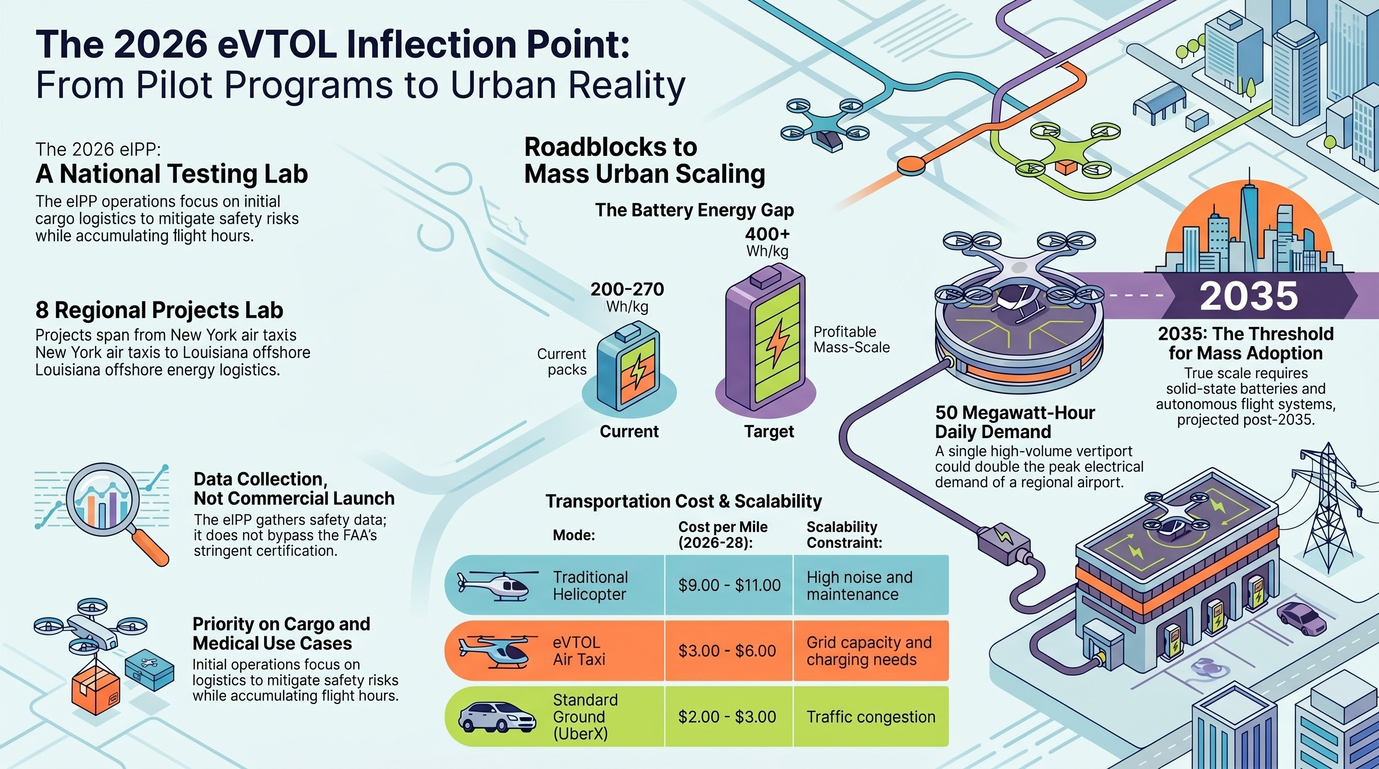 U.S. Advanced Air Mobility from Pilot Program to Scaled Biourban Integration